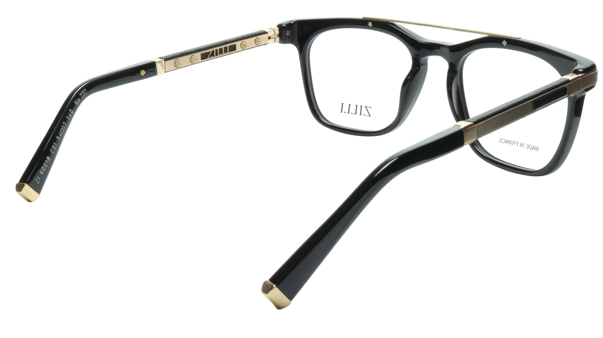 ZILLI Eyeglasses Frame Titanium Acetate Black Gold France Made ZI 60018 C01 - Frame Bay