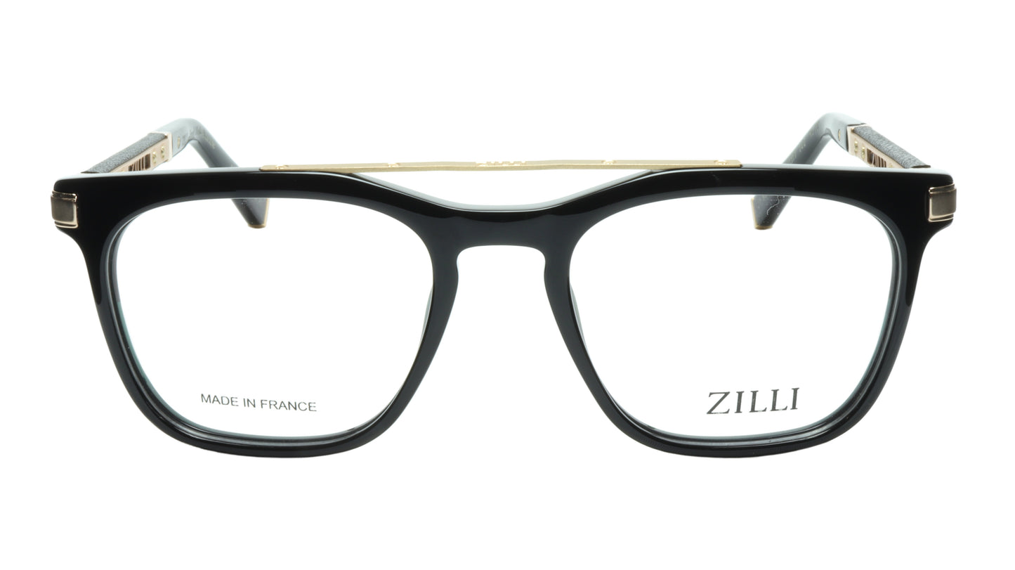 ZILLI Eyeglasses Frame Titanium Acetate Black Gold France Made ZI 60018 C01 - Frame Bay