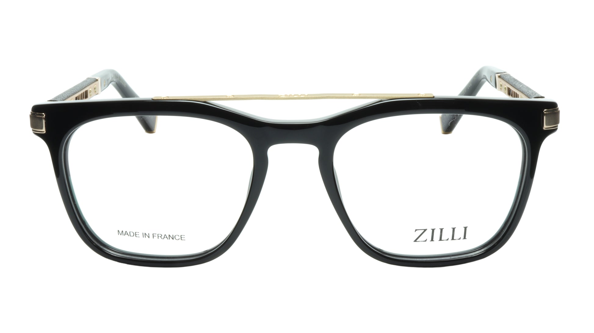 ZILLI Eyeglasses Frame Titanium Acetate Black Gold France Made ZI 60018 C01 - Frame Bay