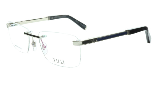 ZILLI Eyeglasses Frame Titanium Acetate Silver Blue France Made ZI 60034 C08 - Frame Bay