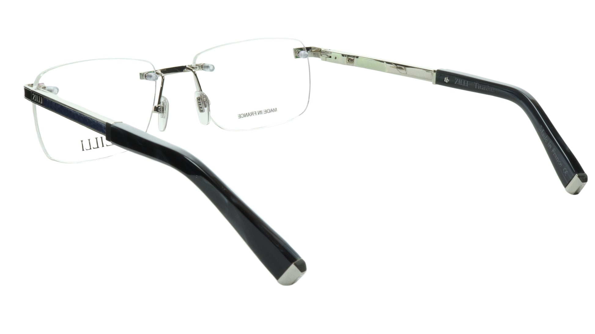 ZILLI Eyeglasses Frame Titanium Acetate Silver Blue France Made ZI 60034 C08 - Frame Bay