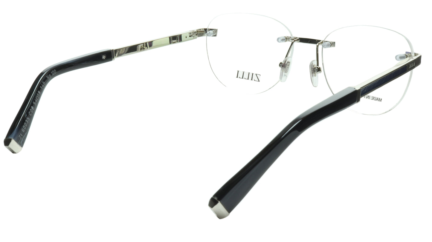 ZILLI Eyeglasses Frame Titanium Acetate Silver Blue France Made ZI 60035 C08 - Frame Bay