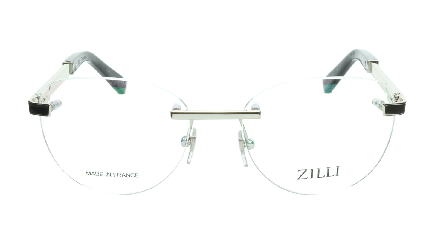 ZILLI Eyeglasses Frame Titanium Acetate Silver Blue France Made ZI 60035 C08 - Frame Bay