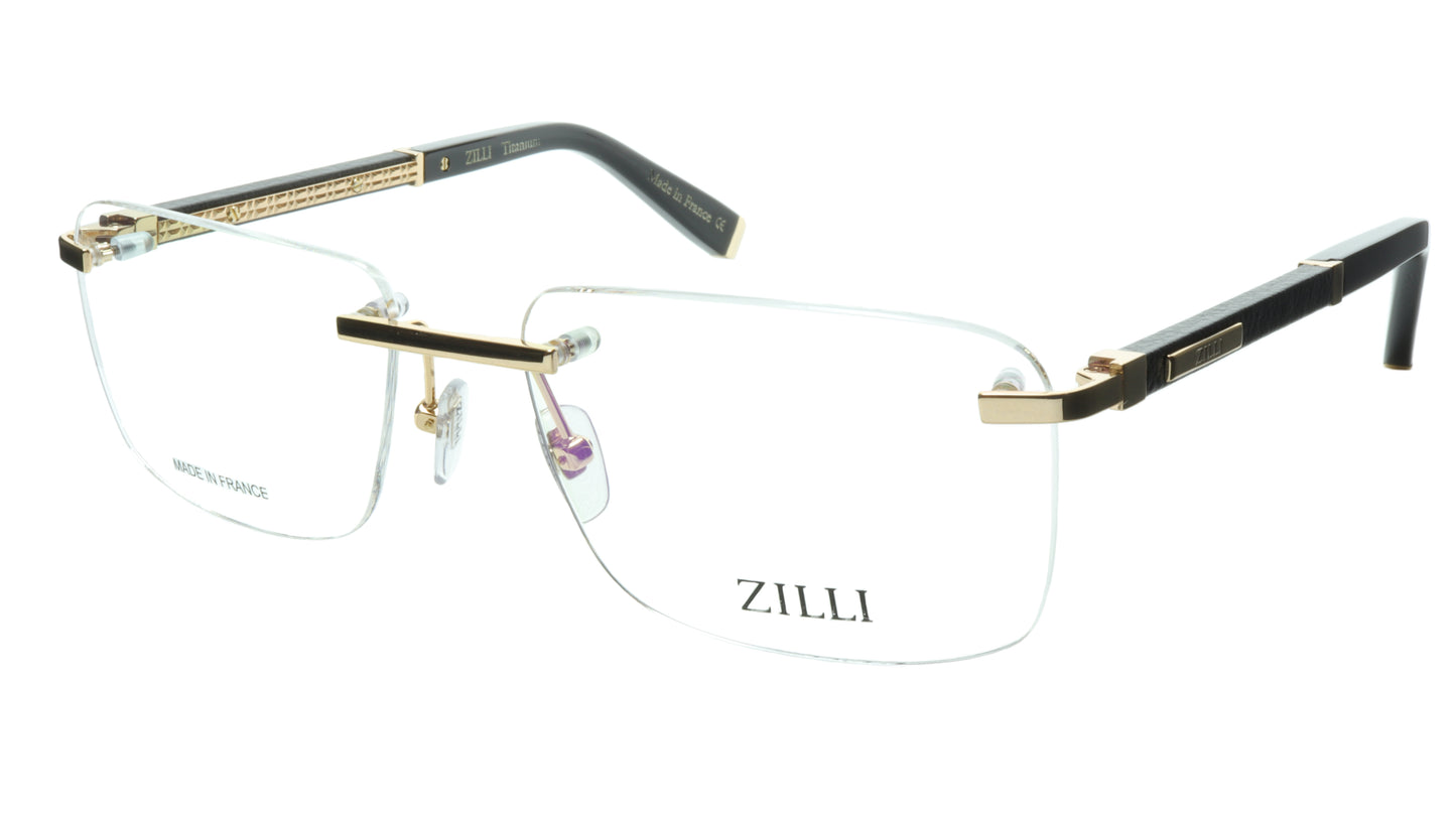 ZILLI Eyeglasses Frame Titanium Acetate Black Gold France Made ZI 60032 C04 - Frame Bay
