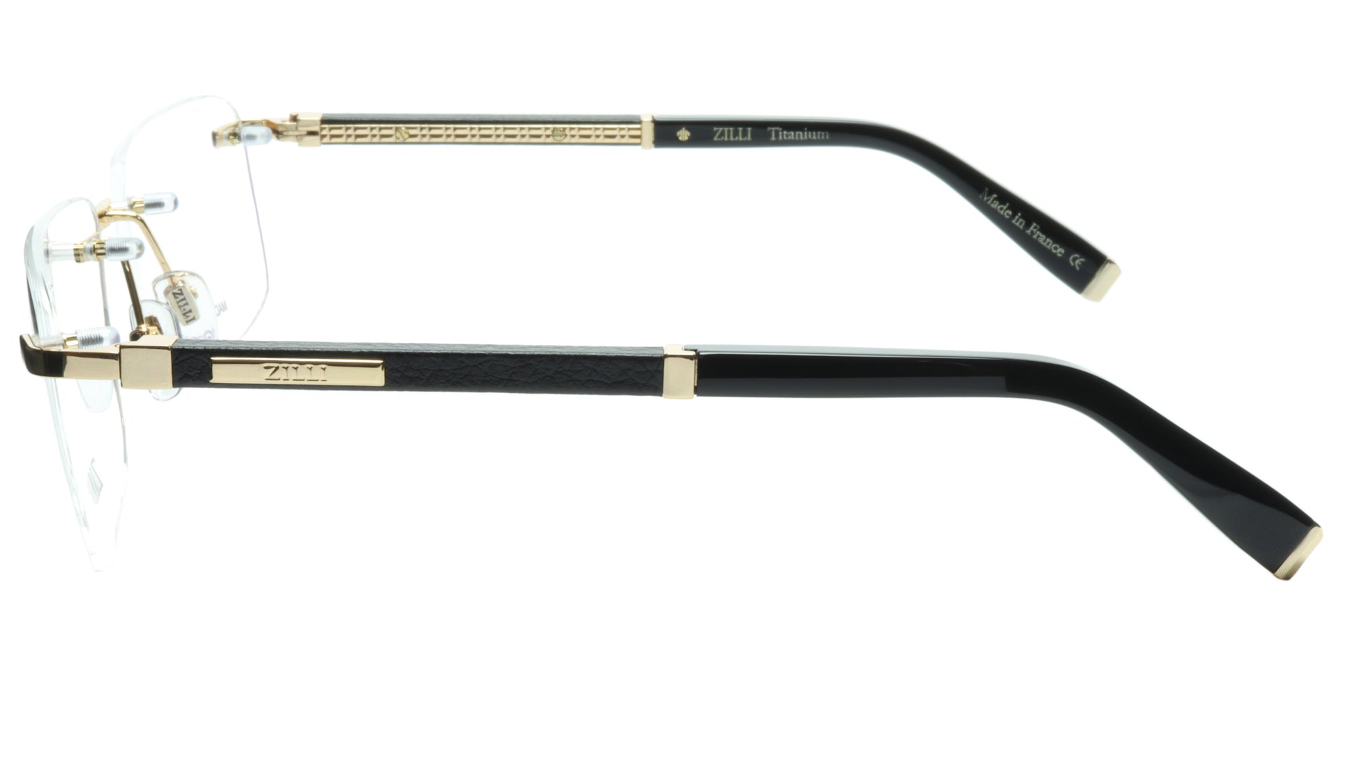 ZILLI Eyeglasses Frame Titanium Acetate Black Gold France Made ZI 60032 C04 - Frame Bay