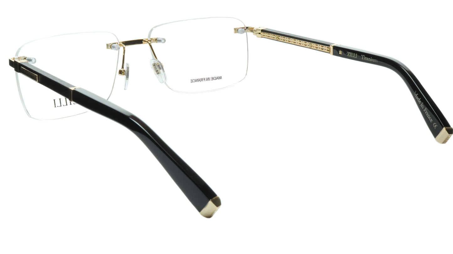 ZILLI Eyeglasses Frame Titanium Acetate Black Gold France Made ZI 60032 C04 - Frame Bay