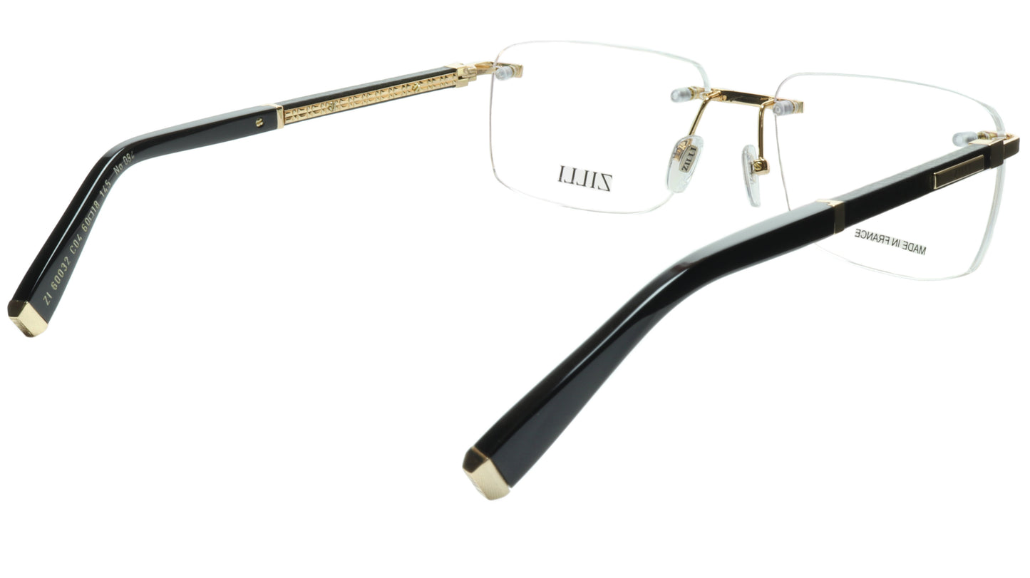 ZILLI Eyeglasses Frame Titanium Acetate Black Gold France Made ZI 60032 C04 - Frame Bay