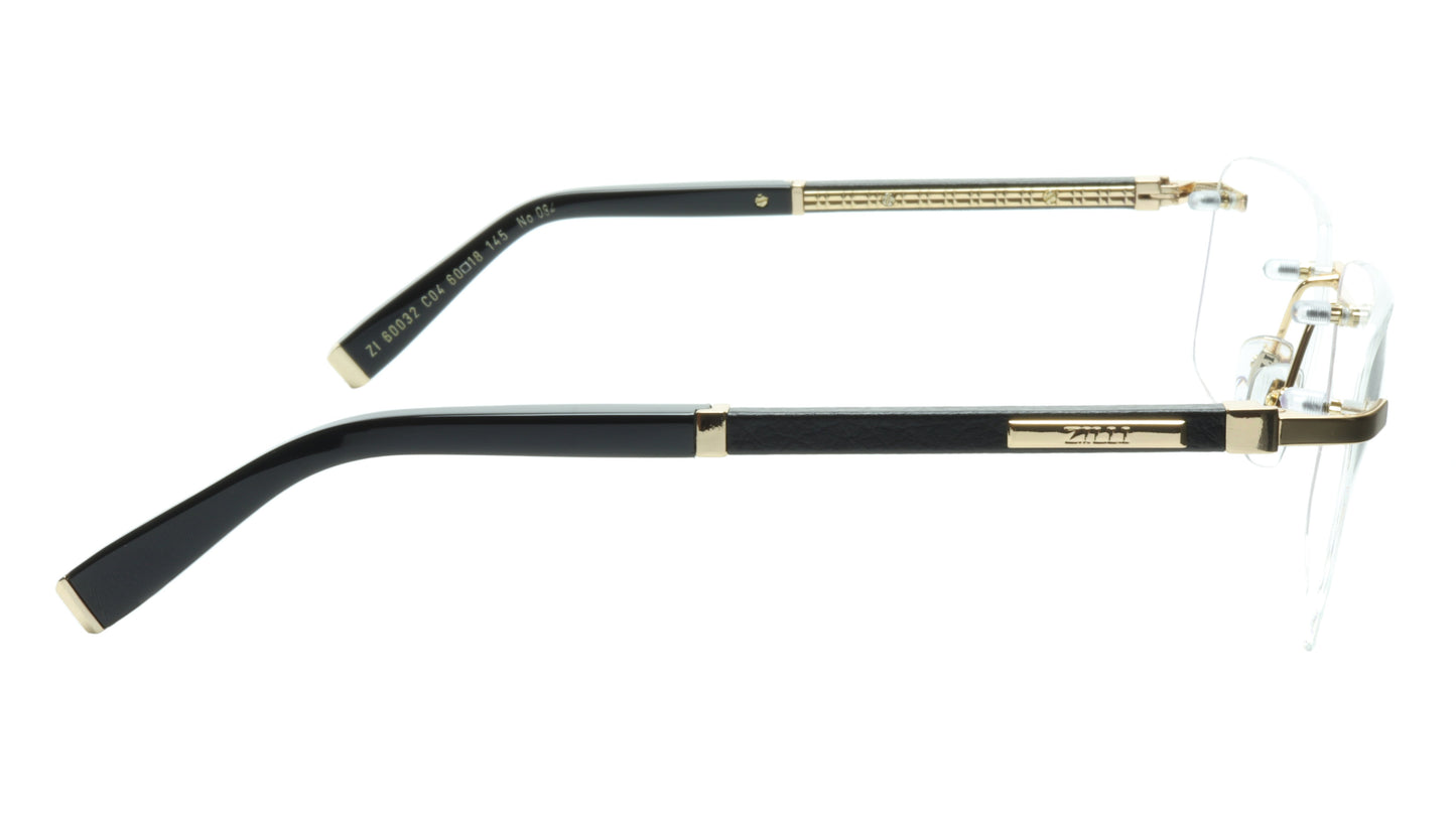 ZILLI Eyeglasses Frame Titanium Acetate Black Gold France Made ZI 60032 C04 - Frame Bay