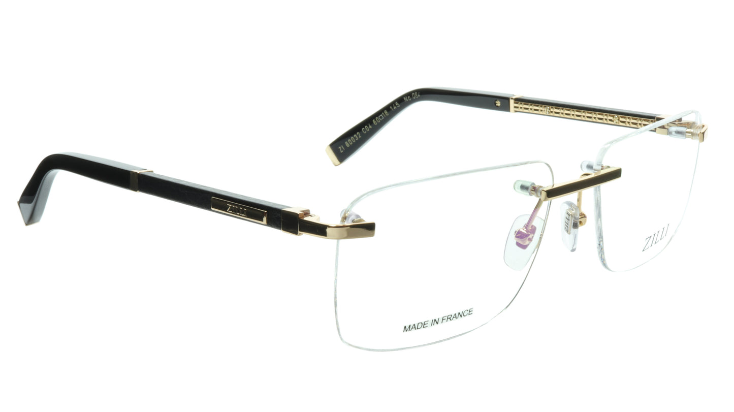 ZILLI Eyeglasses Frame Titanium Acetate Black Gold France Made ZI 60032 C04 - Frame Bay