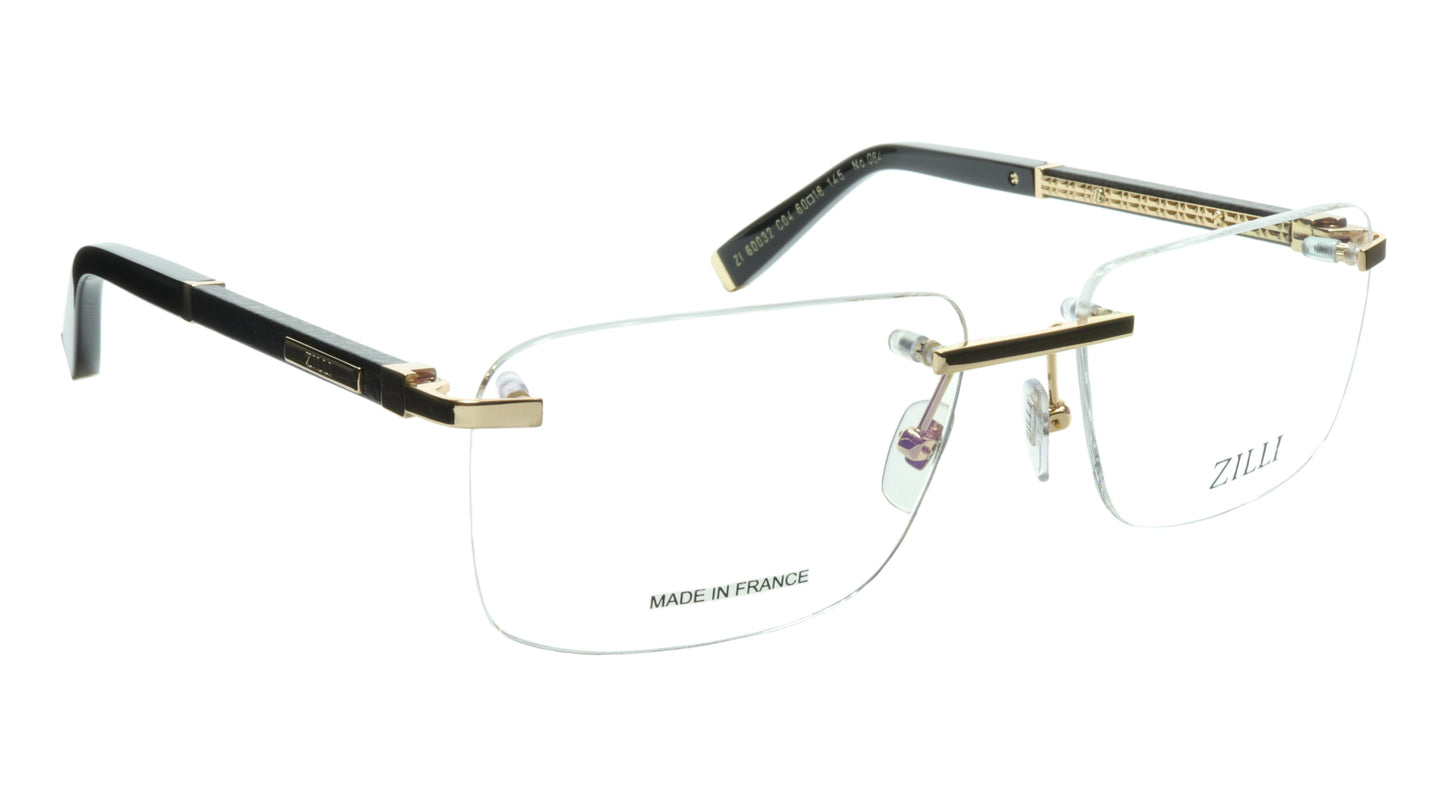 ZILLI Eyeglasses Frame Titanium Acetate Black Gold France Made ZI 60032 C04 - Frame Bay