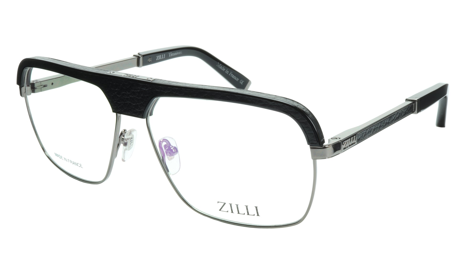 ZILLI Eyeglasses Frame Titanium Acetate Gunmetal France Made ZI 60033 C05 - Frame Bay