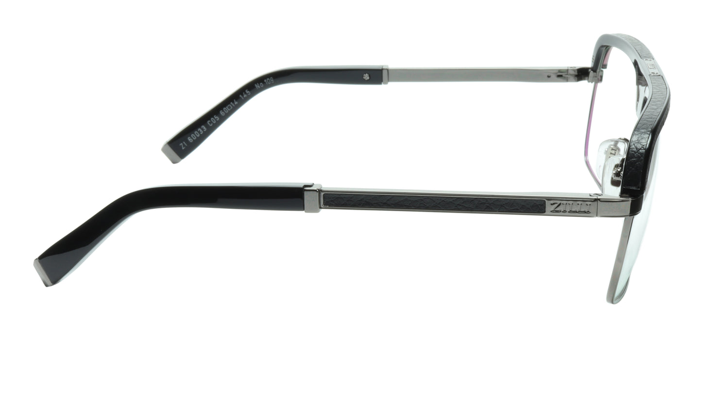 ZILLI Eyeglasses Frame Titanium Acetate Gunmetal France Made ZI 60033 C05 - Frame Bay