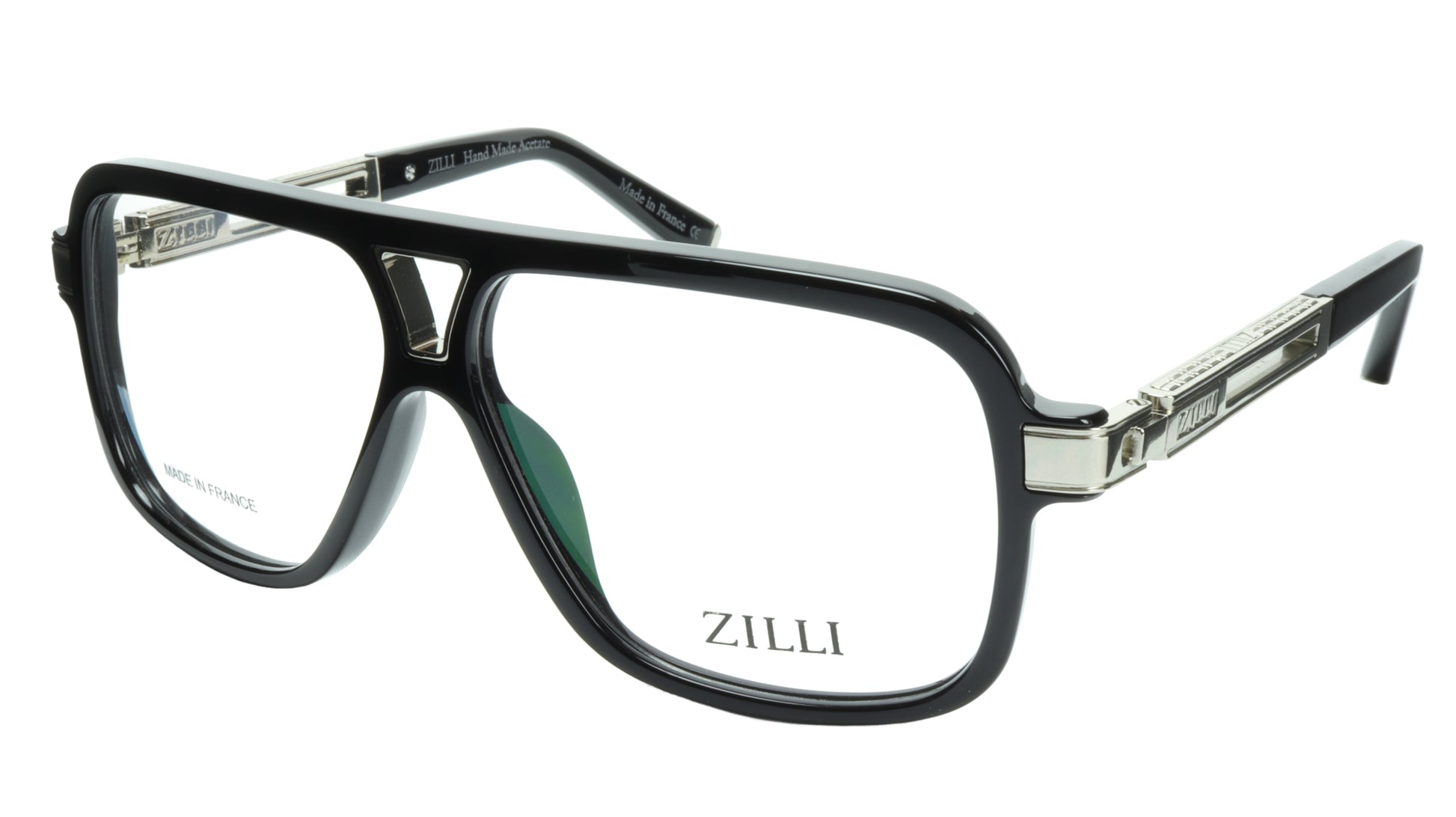 ZILLI Eyeglasses Frame Titanium Acetate Silver France Made ZI 60019 C02 - Frame Bay