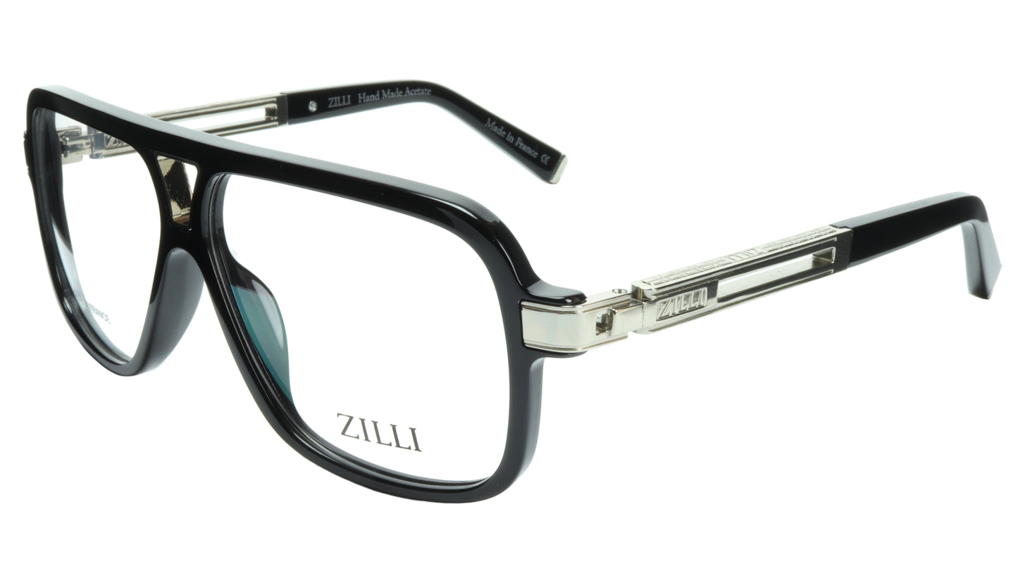 ZILLI Eyeglasses Frame Titanium Acetate Silver France Made ZI 60019 C02 - Frame Bay