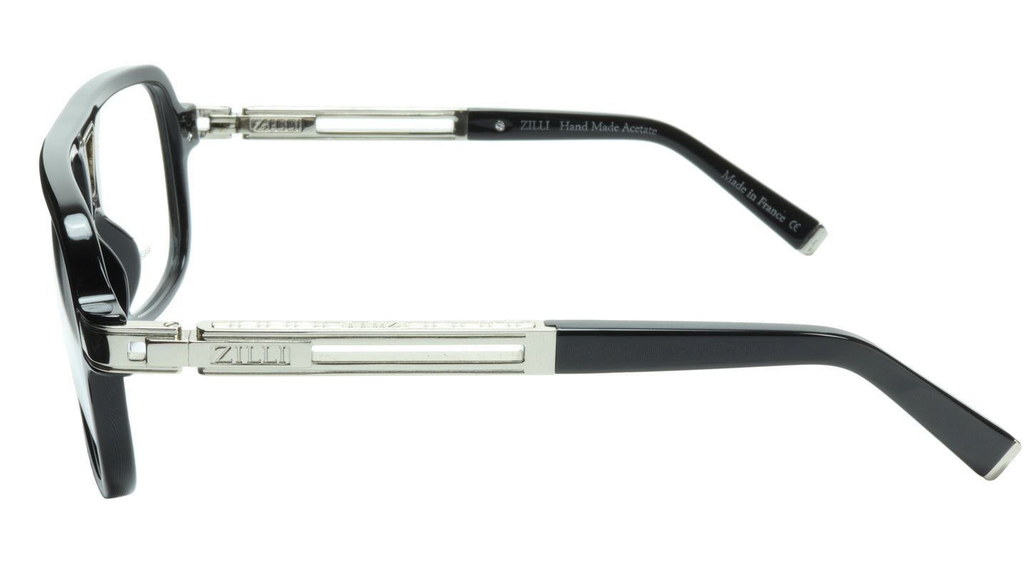 ZILLI Eyeglasses Frame Titanium Acetate Silver France Made ZI 60019 C02 - Frame Bay