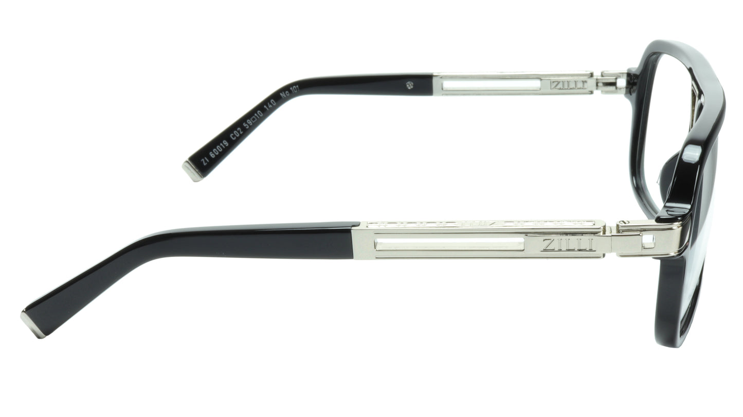 ZILLI Eyeglasses Frame Titanium Acetate Silver France Made ZI 60019 C02 - Frame Bay