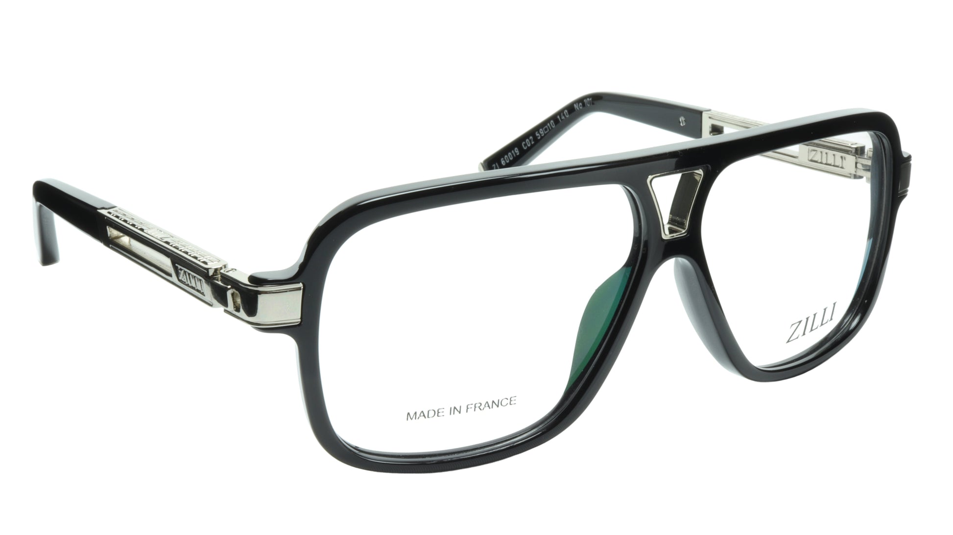 ZILLI Eyeglasses Frame Titanium Acetate Silver France Made ZI 60019 C02 - Frame Bay