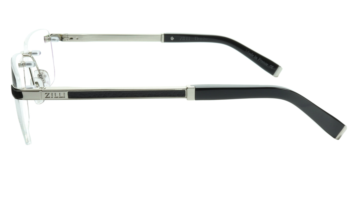 ZILLI Eyeglasses Frame Titanium Acetate Silver France Made ZI 60034 C07 - Frame Bay