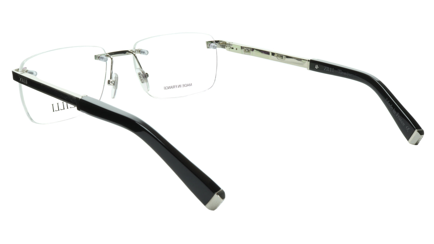 ZILLI Eyeglasses Frame Titanium Acetate Silver France Made ZI 60034 C07 - Frame Bay