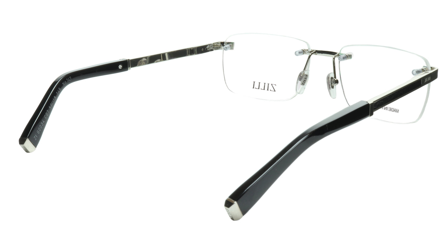 ZILLI Eyeglasses Frame Titanium Acetate Silver France Made ZI 60034 C07 - Frame Bay