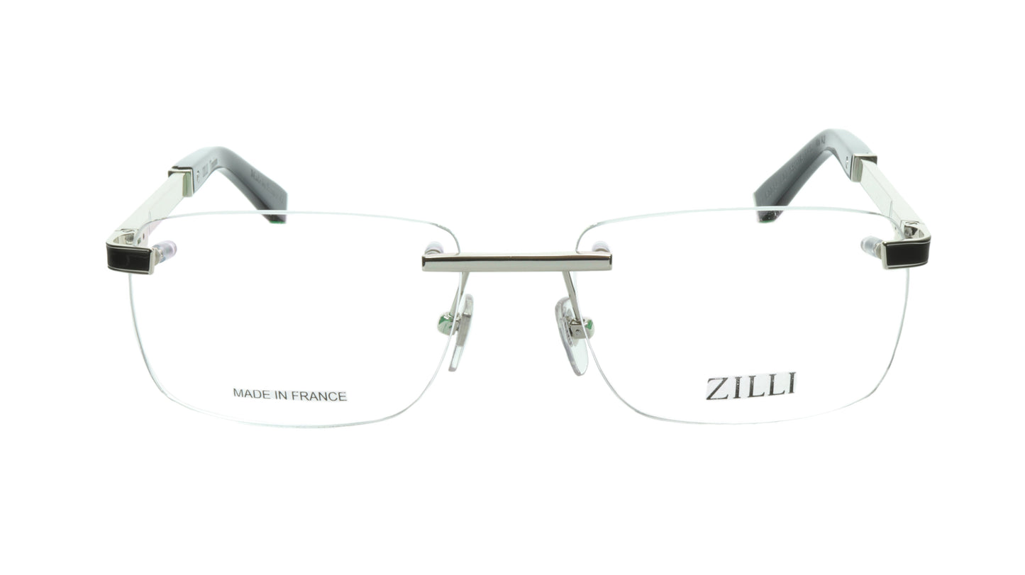 ZILLI Eyeglasses Frame Titanium Acetate Silver France Made ZI 60034 C07 - Frame Bay