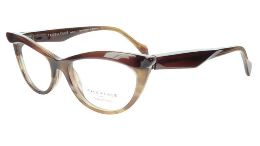 Face A Face Eyeglasses Frame Ebony 4 3159 Acetate Brown Cateye 50-16-135 31 - Frame Bay