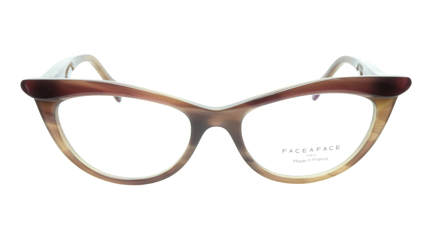Face A Face Eyeglasses Frame Ebony 4 3159 Acetate Brown Cateye 50-16-135 31 - Frame Bay