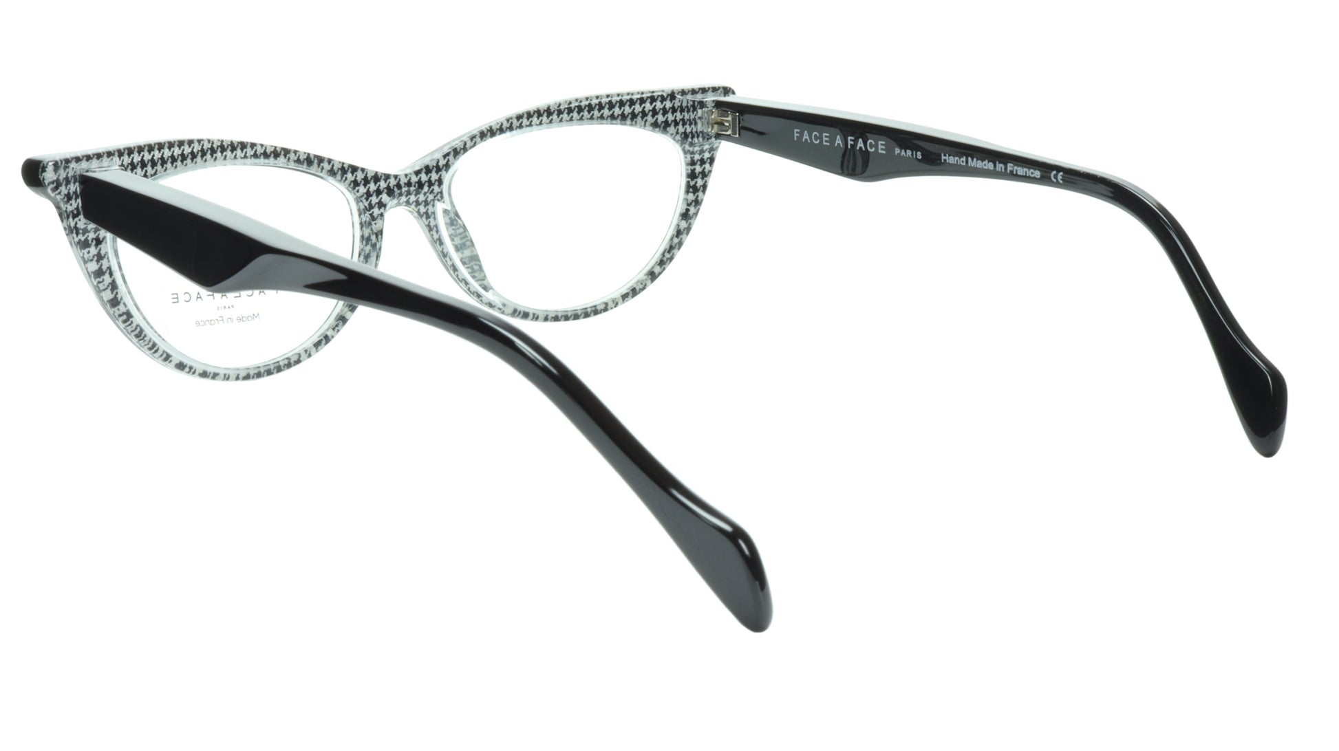 Face A Face Eyeglasses Frame Ebony 4 AT17 Acetate Black Crystal 50-16-135 31 - Frame Bay