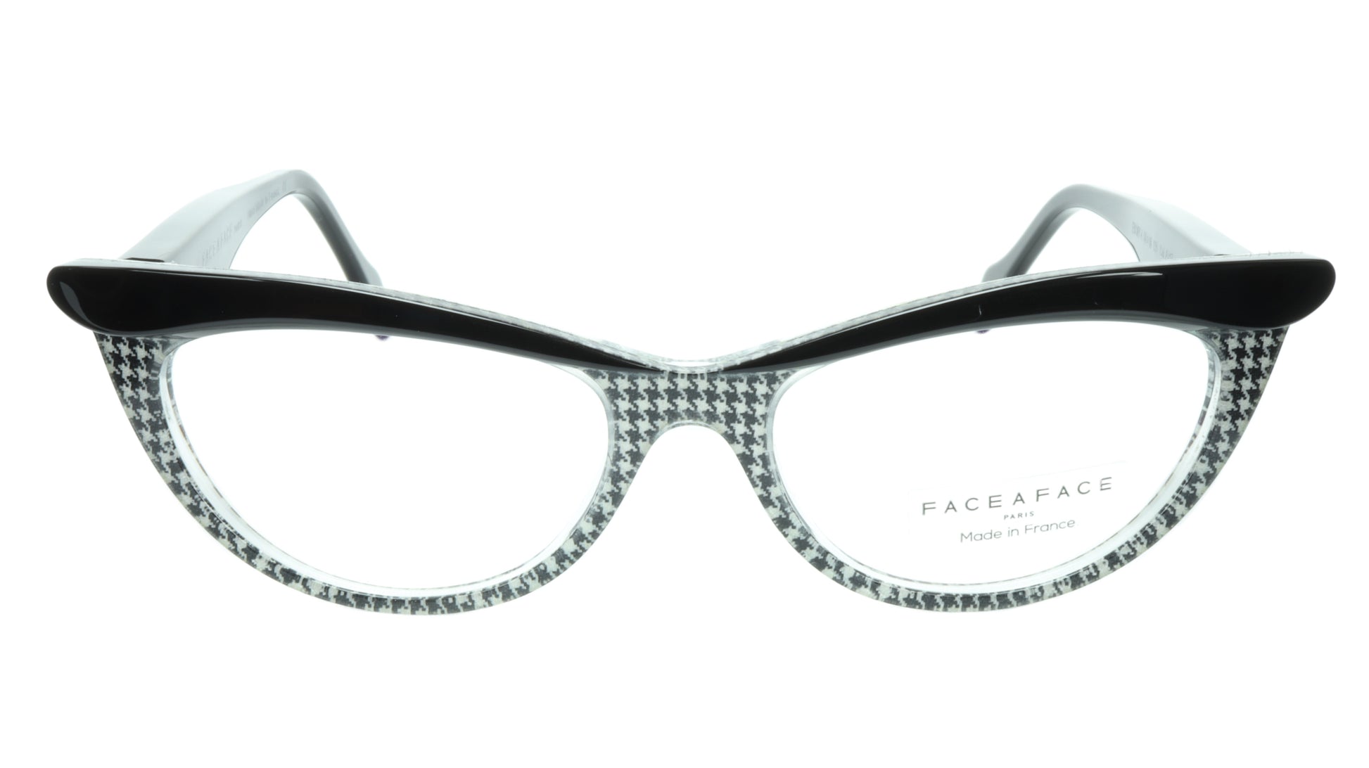 Face A Face Eyeglasses Frame Ebony 4 AT17 Acetate Black Crystal 50-16-135 31 - Frame Bay