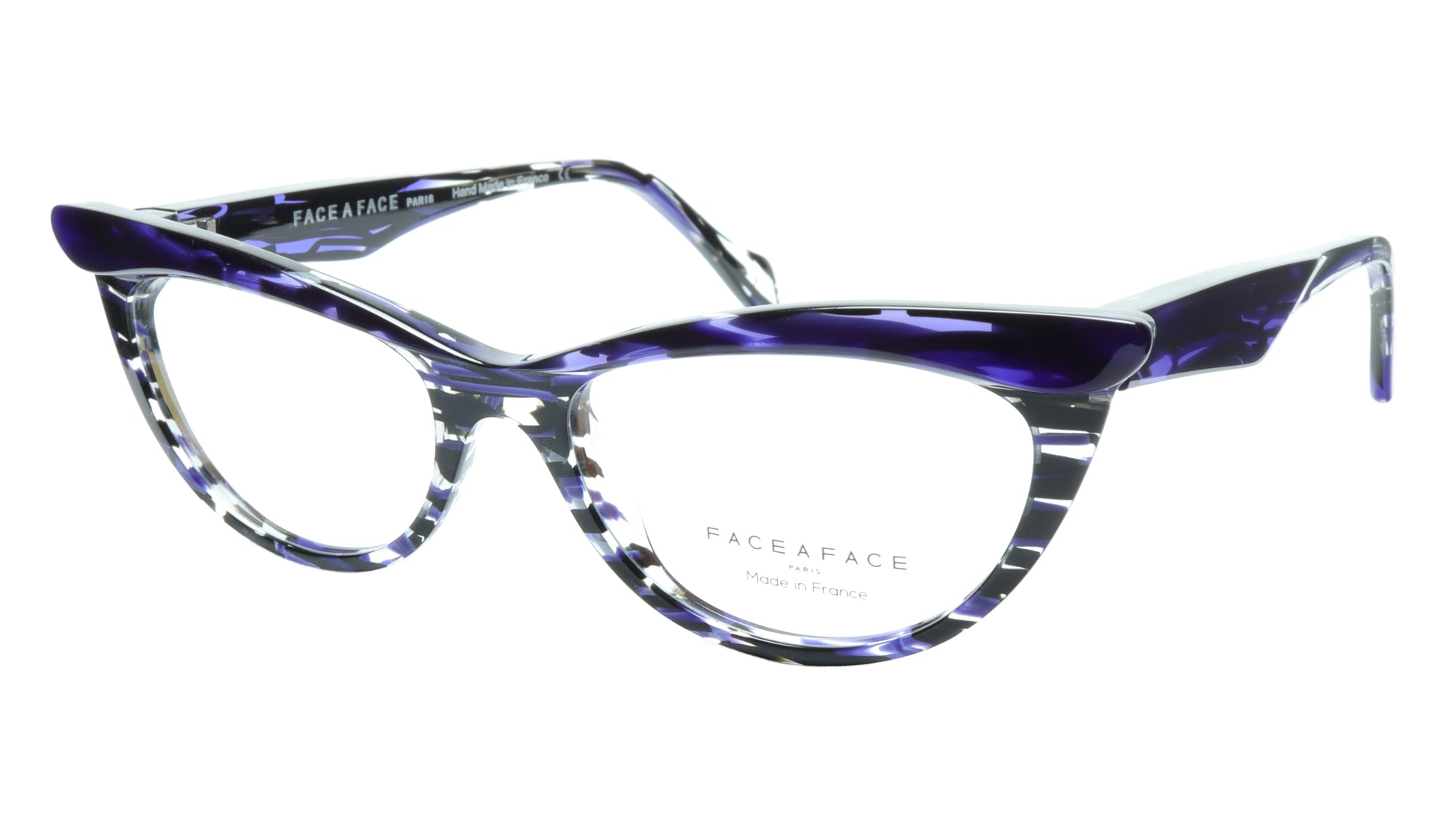 Face A Face Eyeglasses Frame Ebony 4 3027 Acetate Violet Cateye 50-16-135 31 - Frame Bay