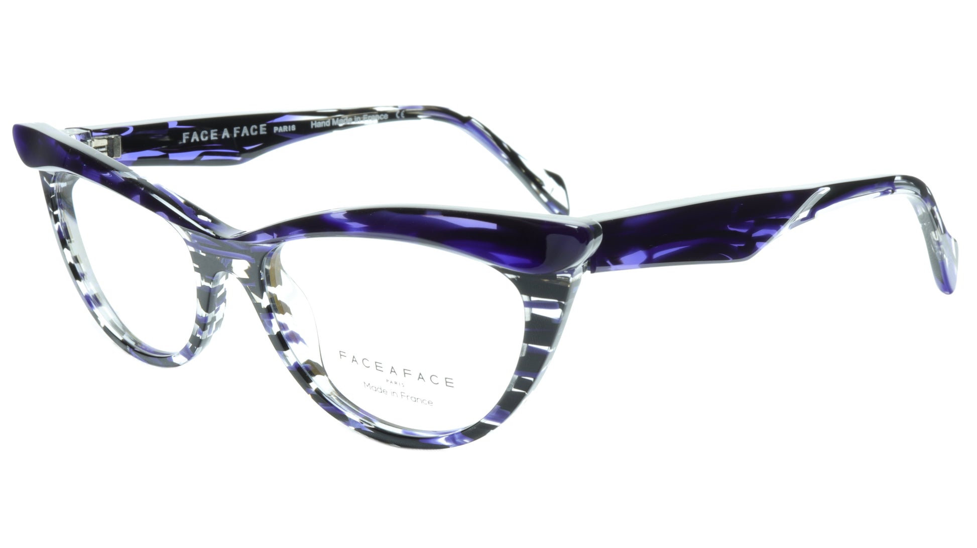 Face A Face Eyeglasses Frame Ebony 4 3027 Acetate Violet Cateye 50-16-135 31 - Frame Bay