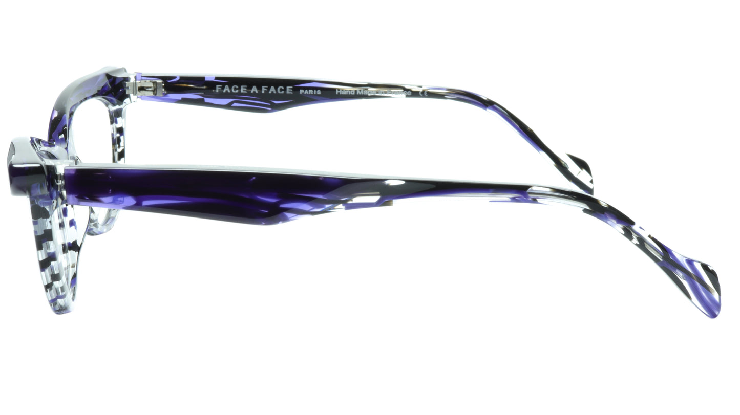 Face A Face Eyeglasses Frame Ebony 4 3027 Acetate Violet Cateye 50-16-135 31 - Frame Bay