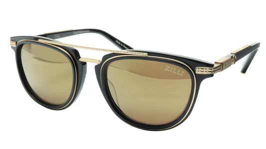 ZILLI Sunglasses Titanium Acetate Black Matte Gold Polarized France ZI 65019 C05 - Frame Bay