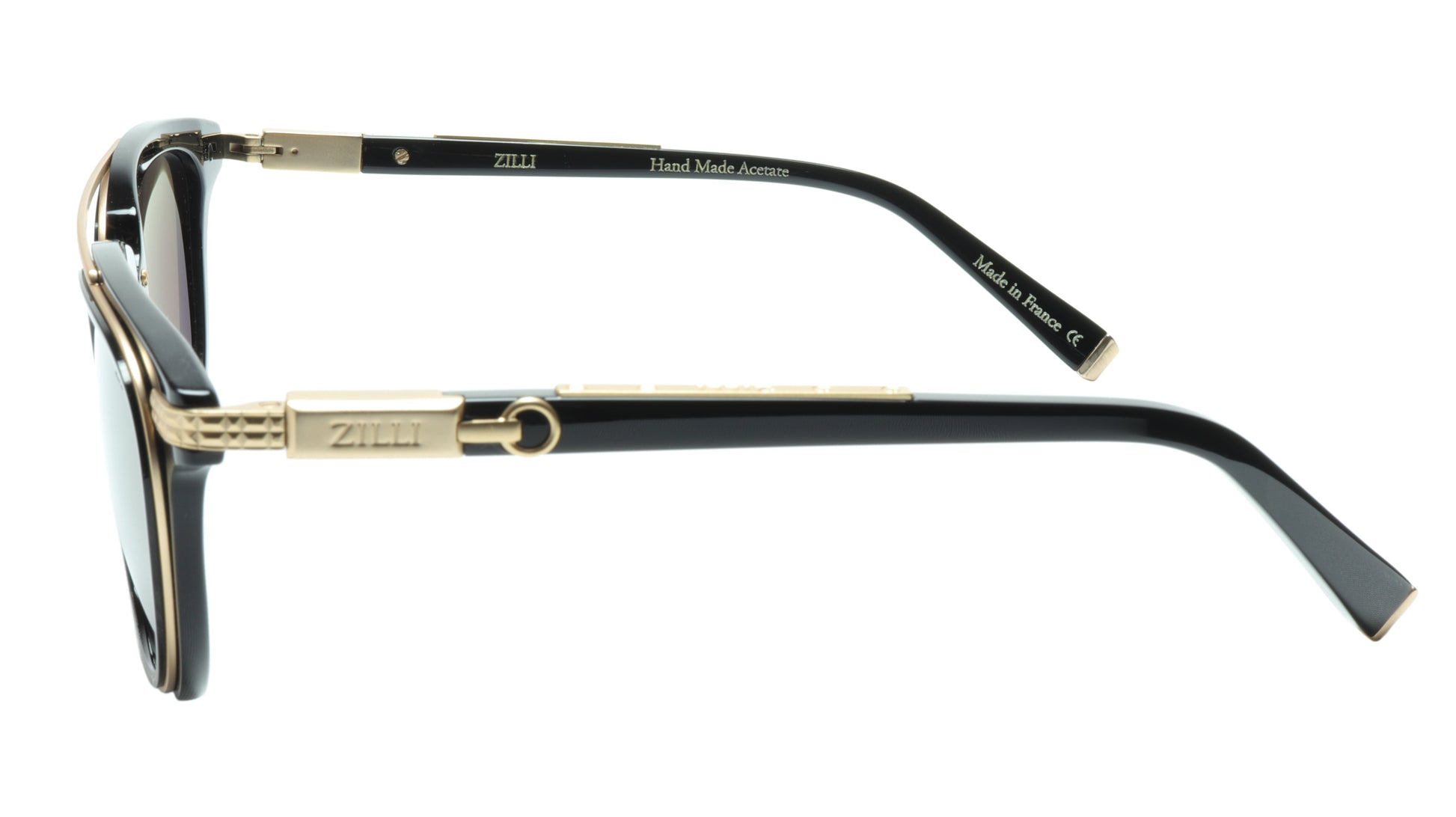 ZILLI Sunglasses Titanium Acetate Black Matte Gold Polarized France ZI 65019 C05 - Frame Bay