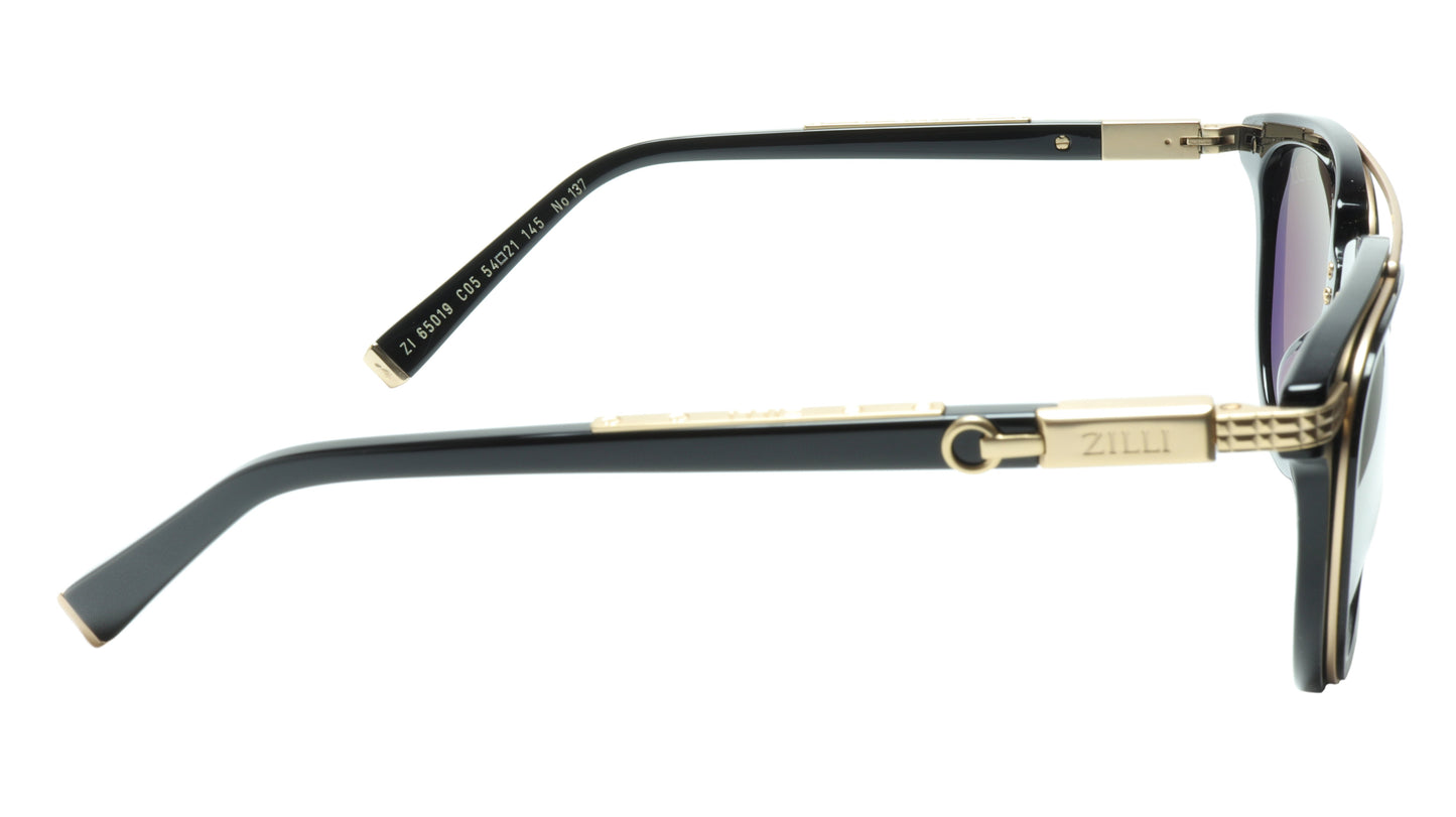 ZILLI Sunglasses Titanium Acetate Black Matte Gold Polarized France ZI 65019 C05 - Frame Bay