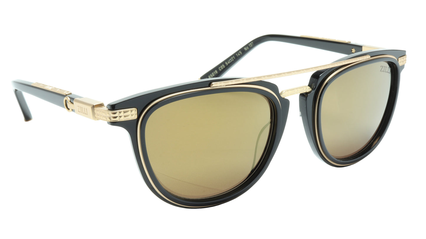 ZILLI Sunglasses Titanium Acetate Black Matte Gold Polarized France ZI 65019 C05 - Frame Bay