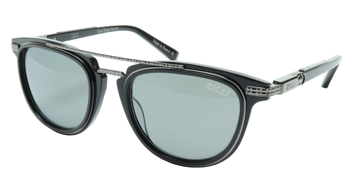 ZILLI Sunglasses Titanium Acetate Black Gunmetal Polarized France ZI 65019 C02 - Frame Bay