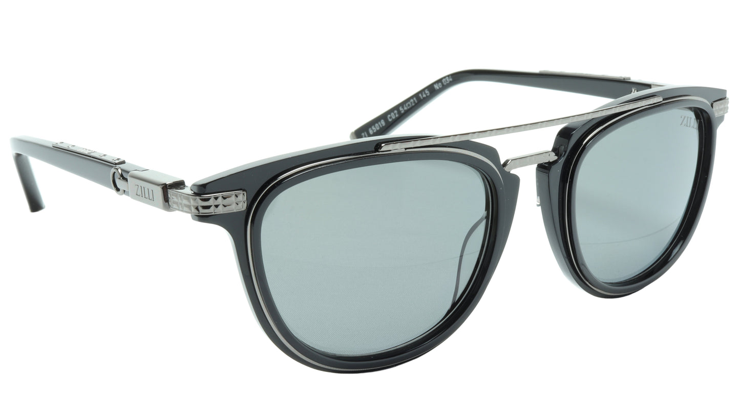 ZILLI Sunglasses Titanium Acetate Black Gunmetal Polarized France ZI 65019 C02 - Frame Bay