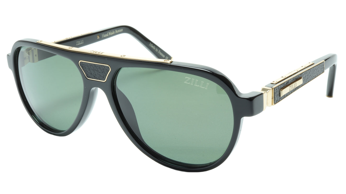 ZILLI Sunglasses Titanium Acetate Leather Gold Polarized France ZI 65008 C03 - Frame Bay