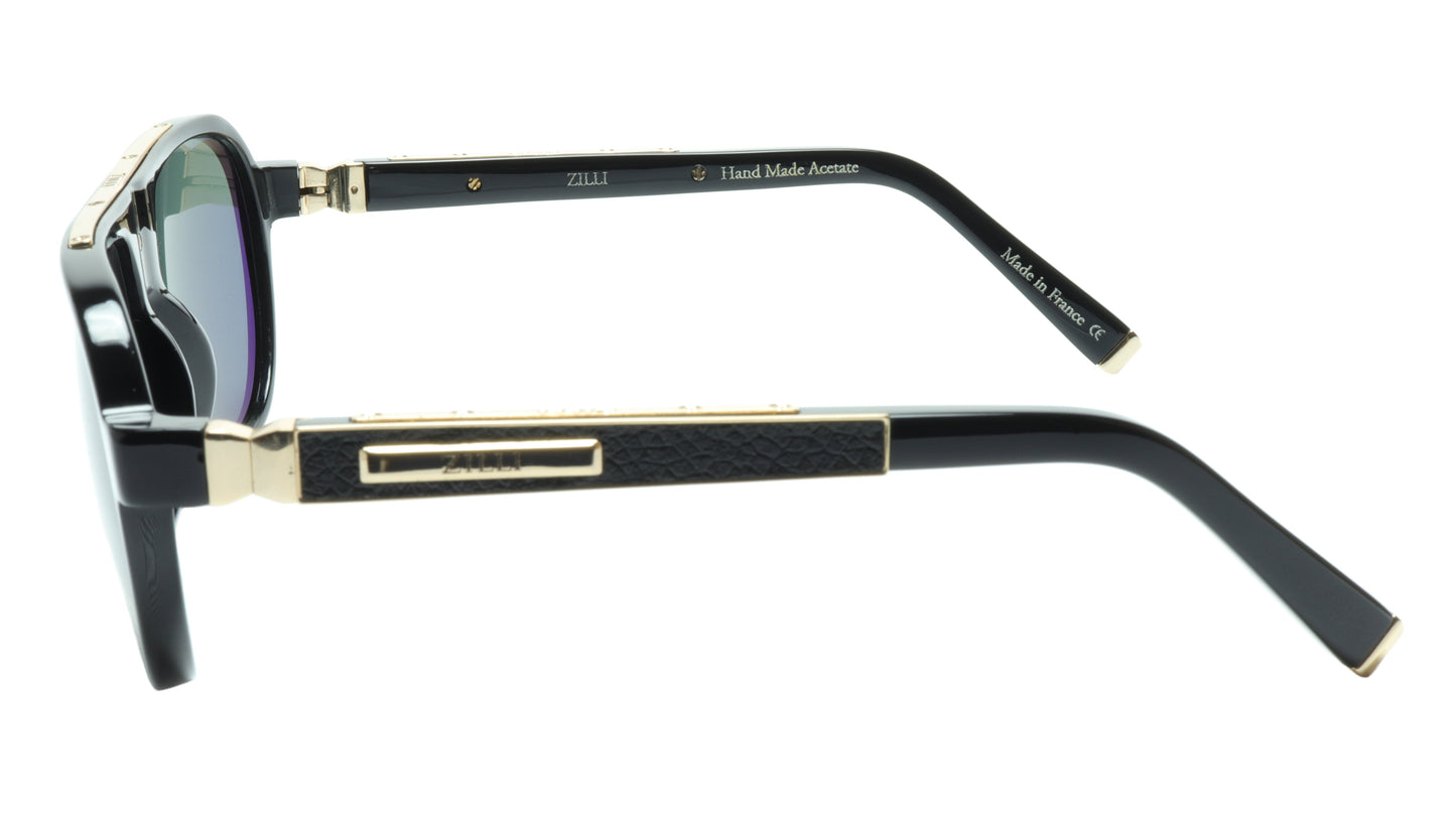 ZILLI Sunglasses Titanium Acetate Leather Gold Polarized France ZI 65008 C03 - Frame Bay
