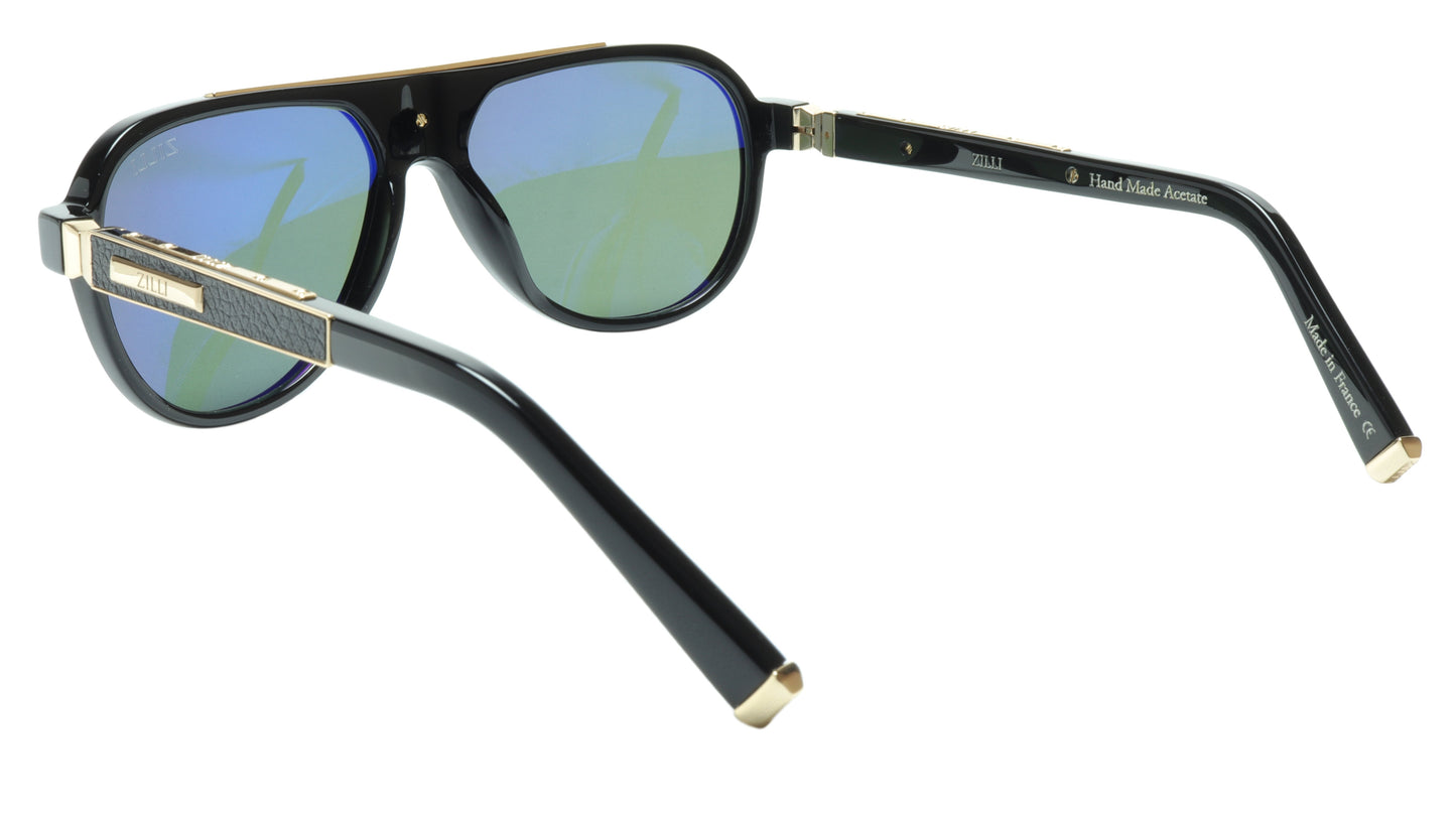 ZILLI Sunglasses Titanium Acetate Leather Gold Polarized France ZI 65008 C03 - Frame Bay