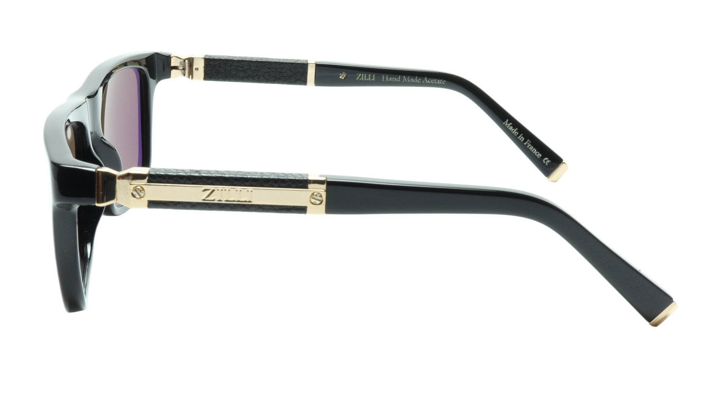 ZILLI Sunglasses Titanium Acetate Leather Gold Polarized France ZI 65010 C01 - Frame Bay