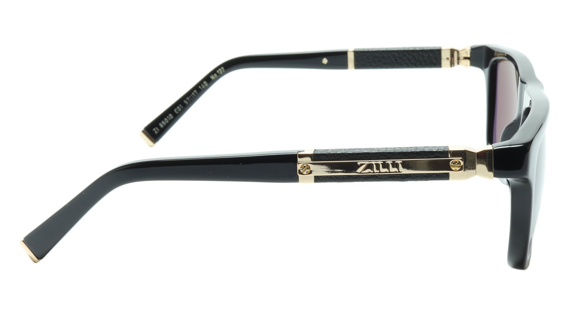 ZILLI Sunglasses Titanium Acetate Leather Gold Polarized France ZI 65010 C01 - Frame Bay