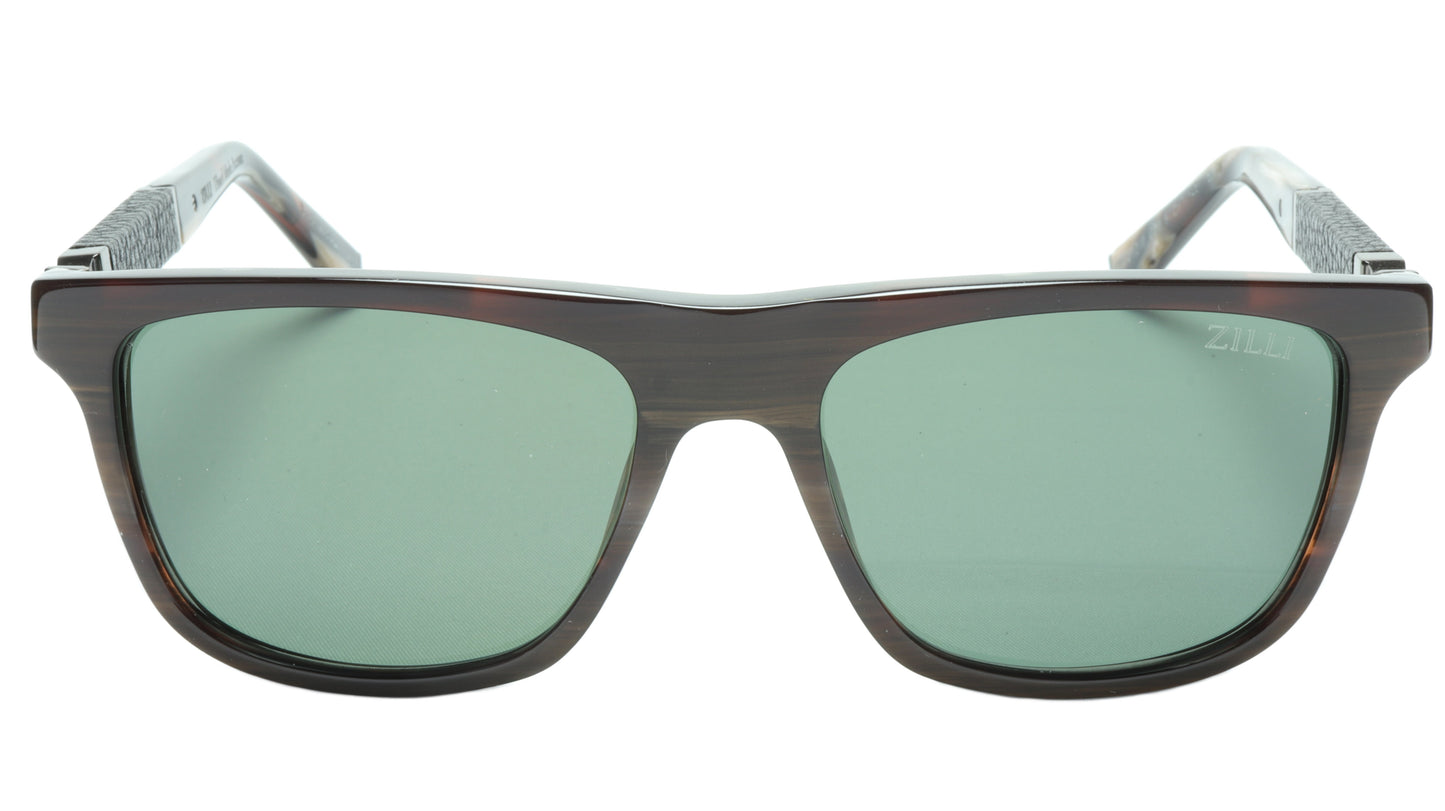 ZILLI Sunglasses Titanium Acetate Leather Gunmetal Polarized France ZI 65010 C03 - Frame Bay