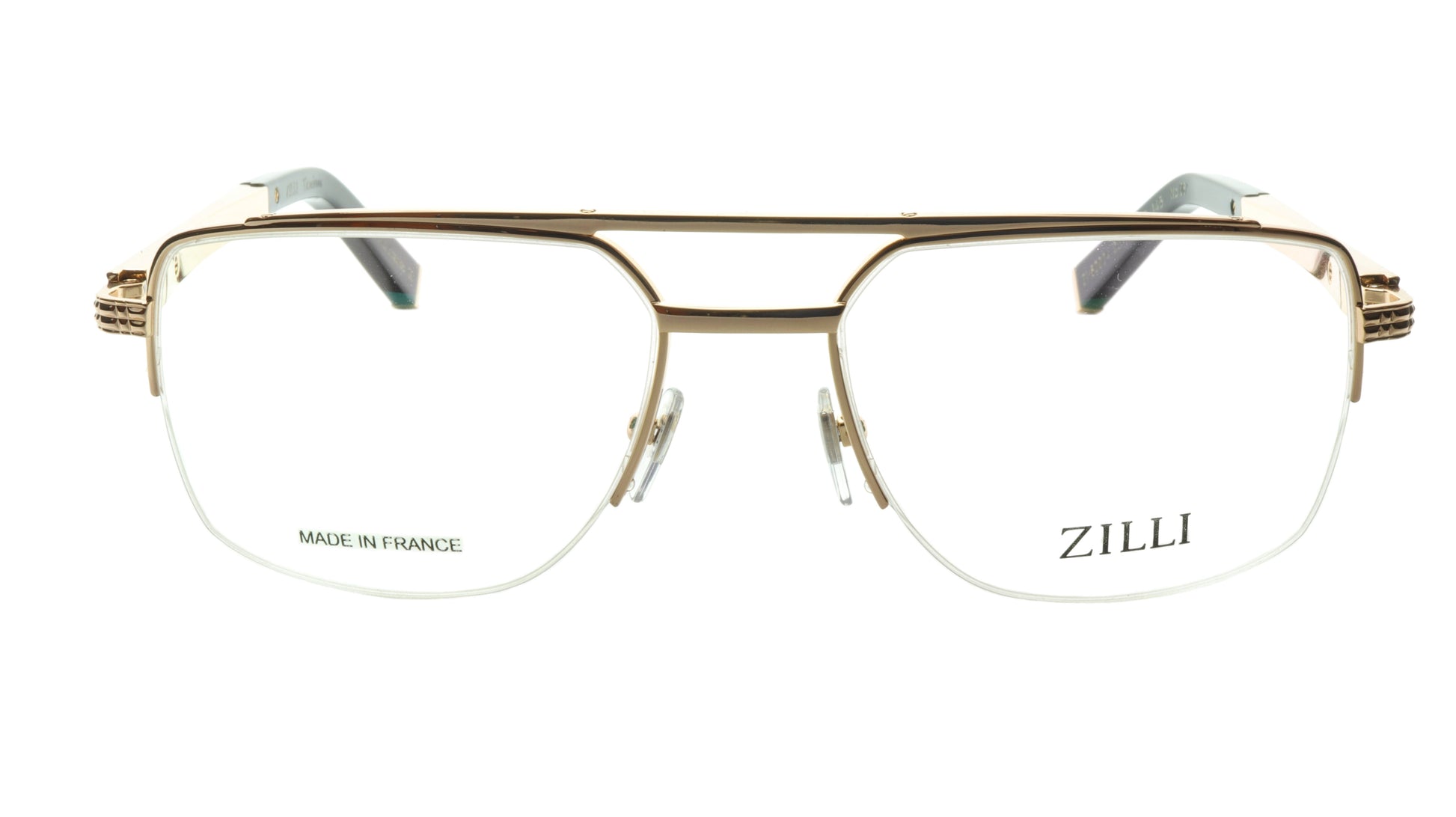 ZILLI Eyeglasses Frame Titanium Leather Acetate Gold France Made ZI 60024 C07 - Frame Bay