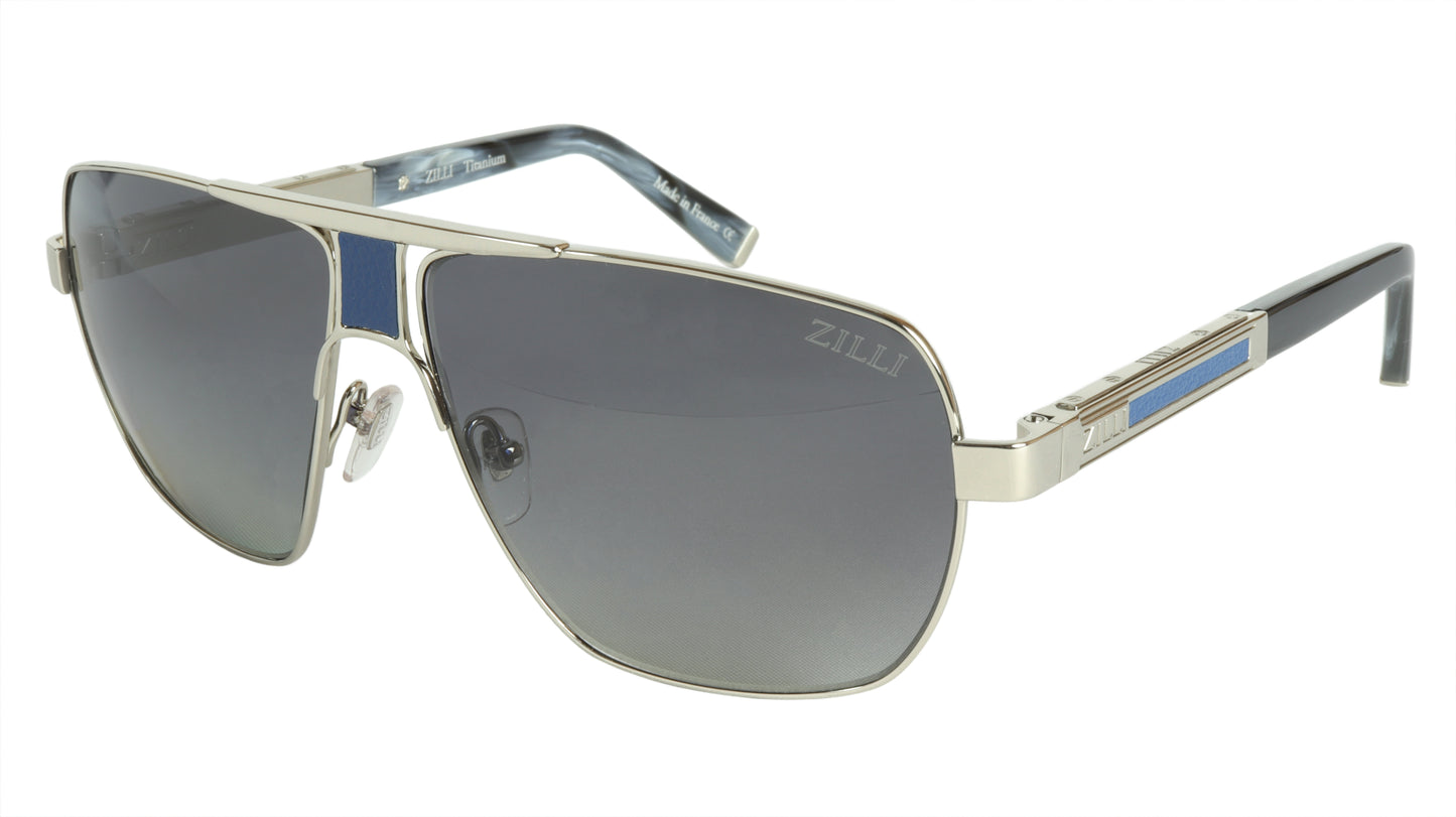 ZILLI Sunglasses Titanium Acetate Leather Polarized France Handmade ZI 65035 C03 - Frame Bay