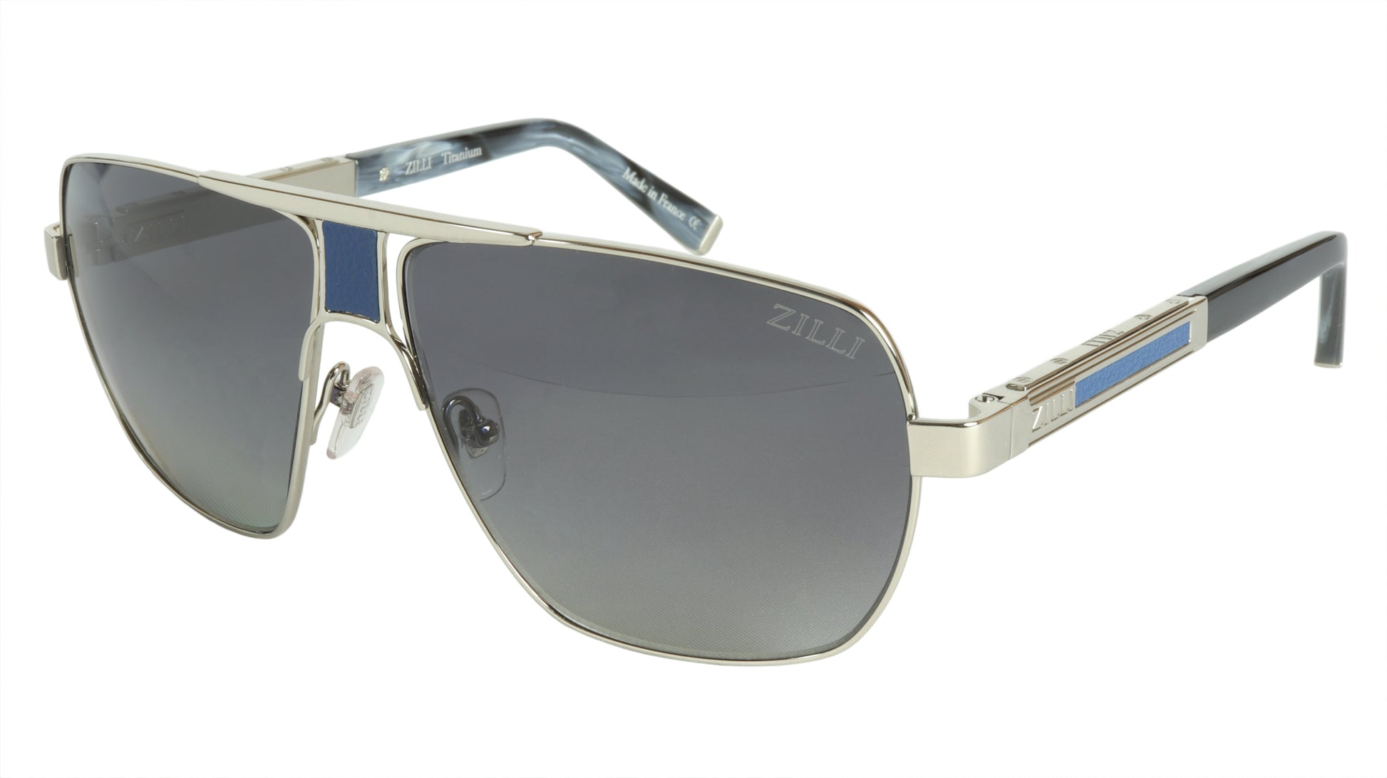 ZILLI Sunglasses Titanium Acetate Leather Polarized France Handmade ZI 65035 C03 - Frame Bay