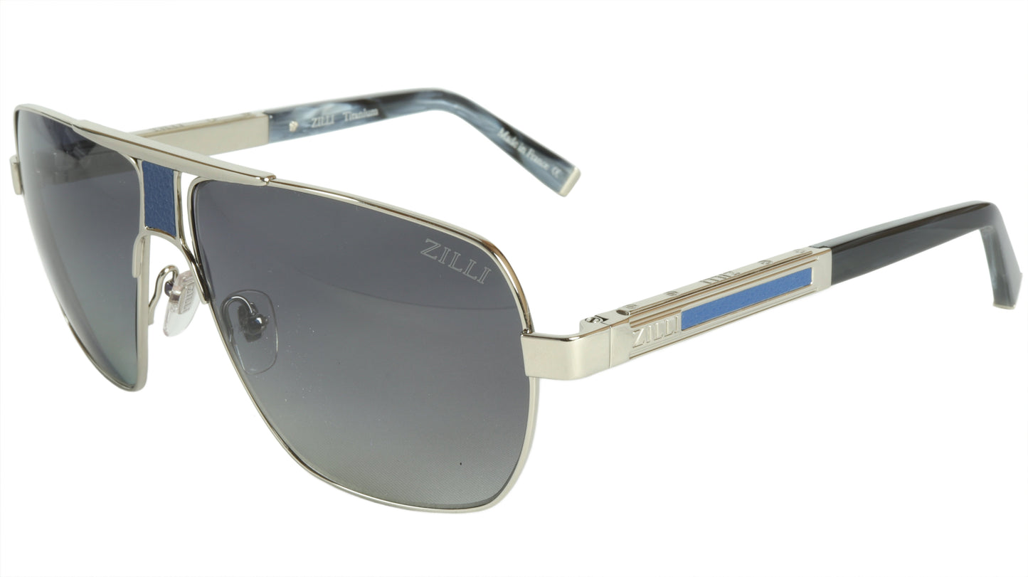 ZILLI Sunglasses Titanium Acetate Leather Polarized France Handmade ZI 65035 C03 - Frame Bay