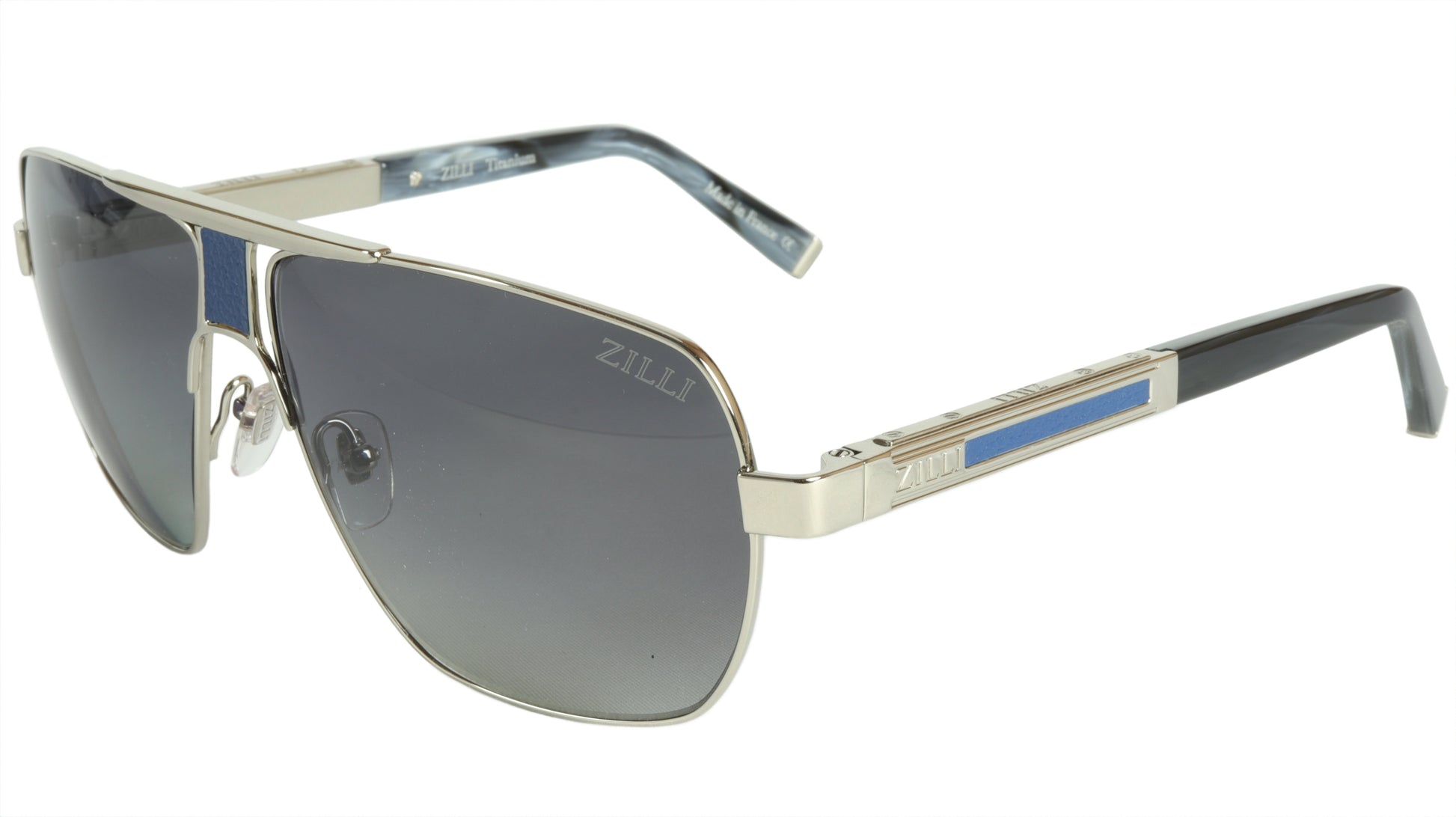 ZILLI Sunglasses Titanium Acetate Leather Polarized France Handmade ZI 65035 C03 - Frame Bay