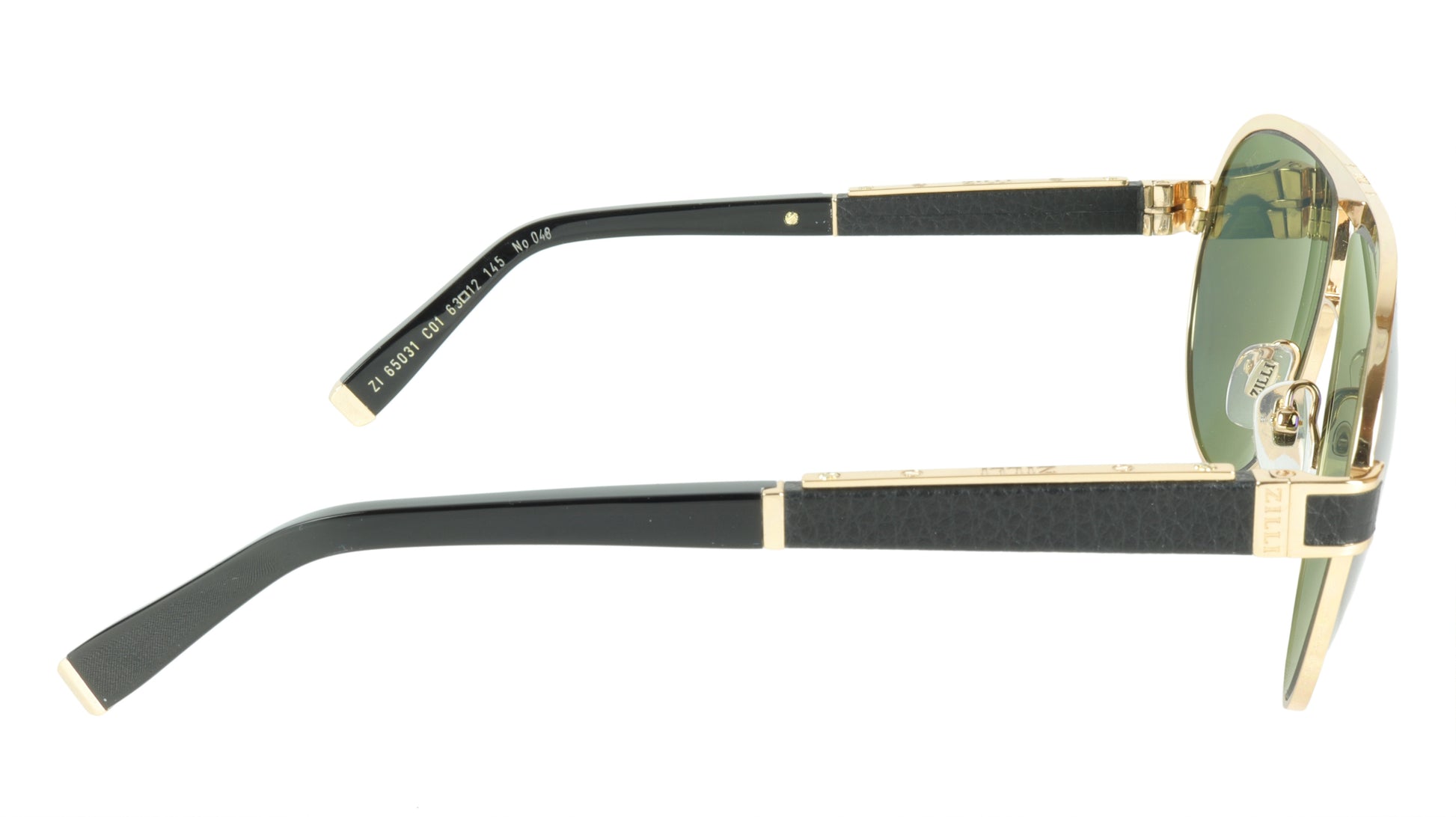 ZILLI Sunglasses Titanium Acetate Leather Polarized France Handmade ZI 65031 C01 - Frame Bay